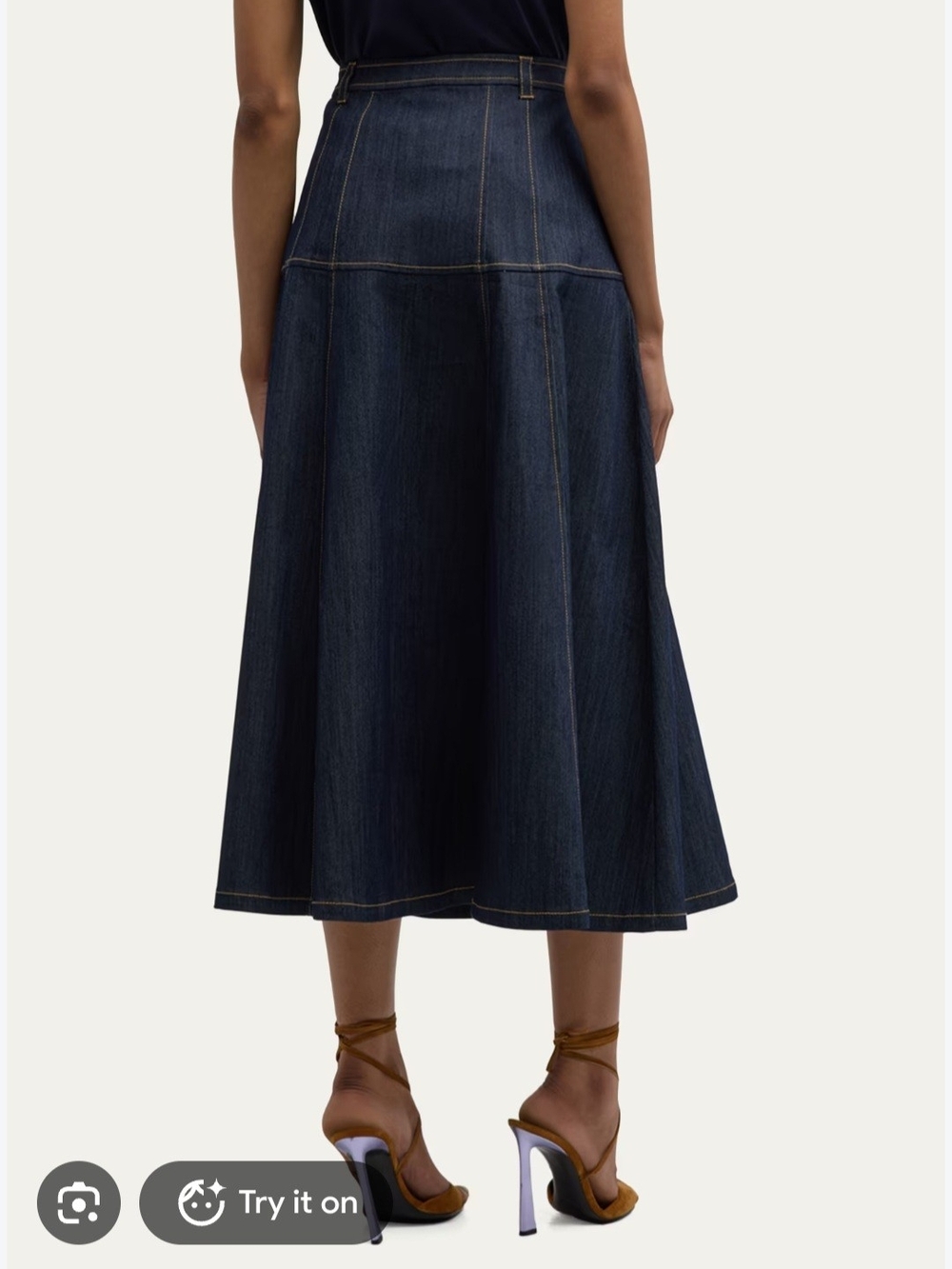 H&M EDITION Denim A-Line Midi Skirt size 4